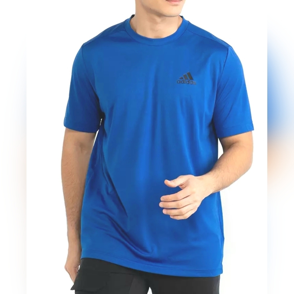 Adidas Men's Aeroready Designed To Move Feelready Sport Blue Tee Sz M